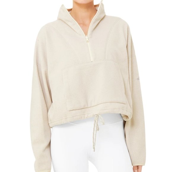 ALO Yoga Sweaters - ALO YOGA YIN YANG HALF ZIP PULLOVER - Bone Heather